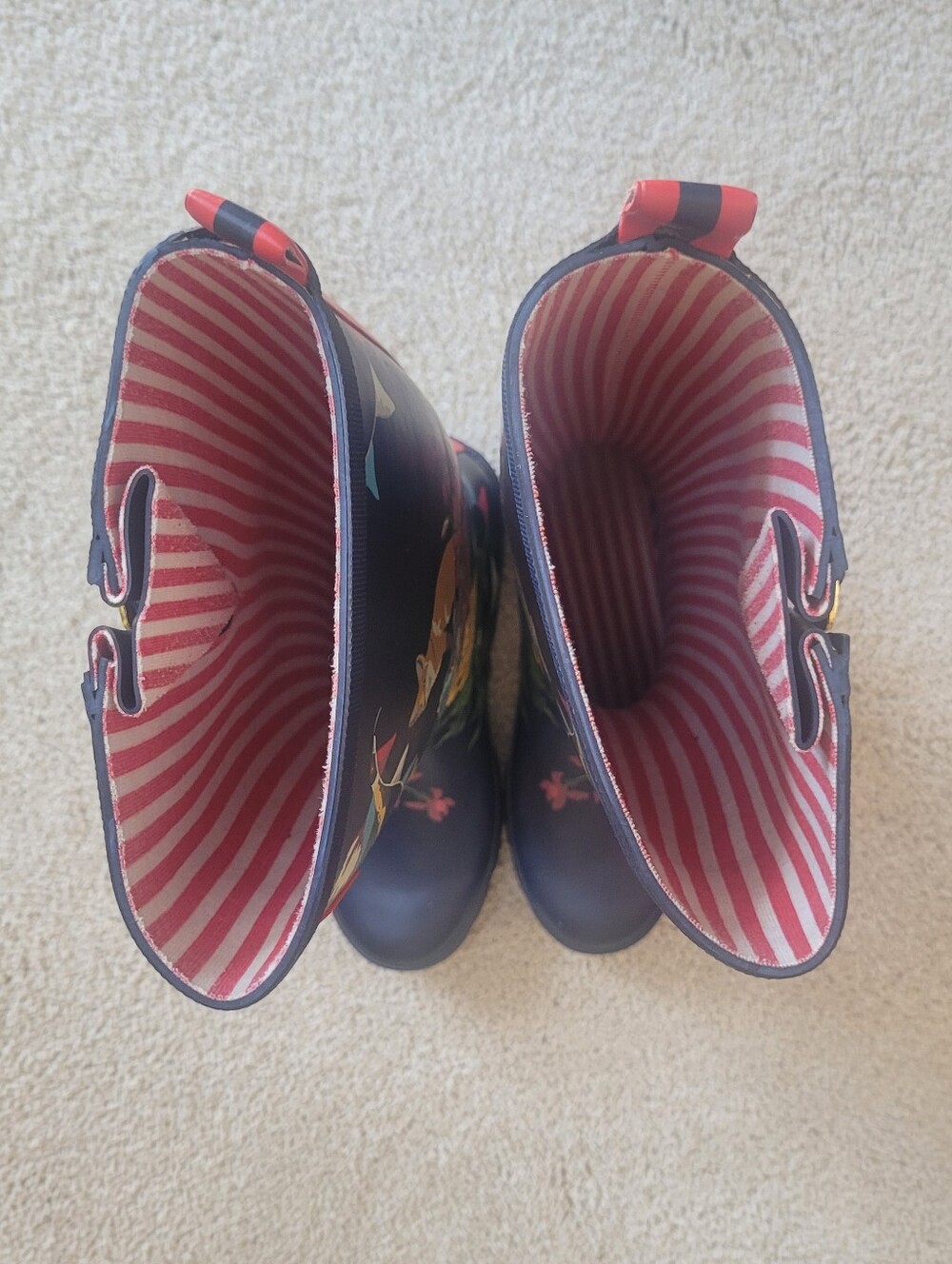 Joules Welly Print Floral Rain Boots Navy Multicolor Waterproof Tall Wellies 7 - Picture 11 of 11
